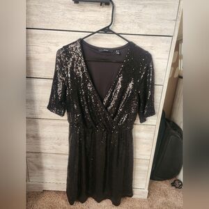 Vero moda black sequined dress size small